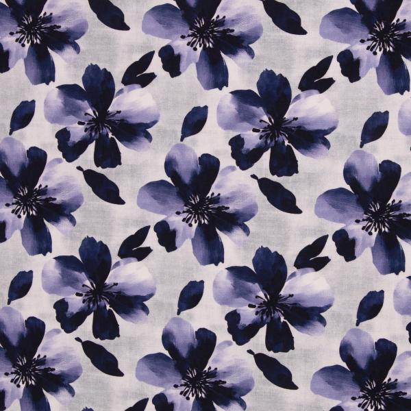French Terry Judith  Blaue Blüten by Swafing